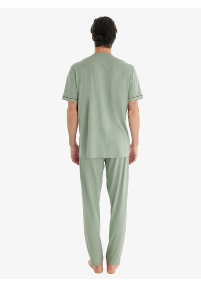 Erkek Pijama Takımı 40704 - Yeşil Yeşil