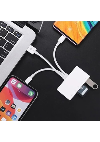 Type-c Usb Lightning Otg Apple iPhone  Uyumlu  Tf Sd Micro Kart Okuyucu Card Çevirici Dönüştürücü Adaptör