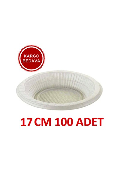 Plastik Tabak 17 Cm Kullan At Tabak 1 Paket 100 Adet 17 Cm