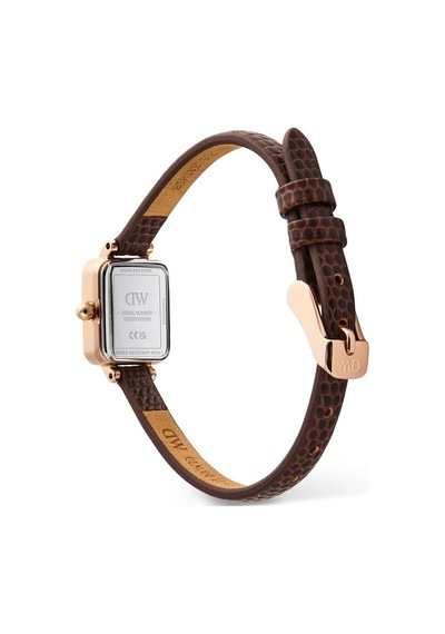 Daniel Wellington Quadro Mini Brown Lizard Padstow Rose Gold Dw00600959 Kadın Kol Saati