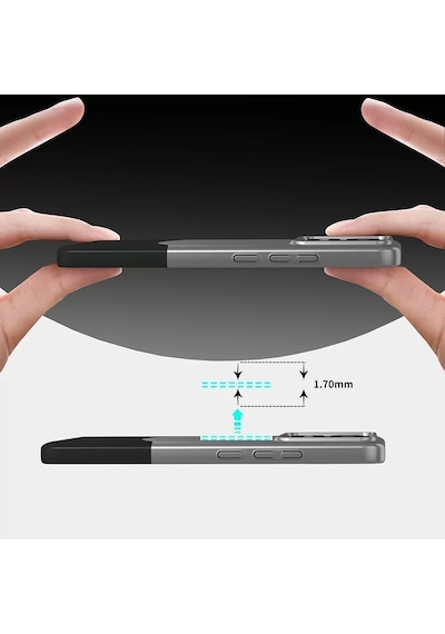 Poco X6 Pro Kılıf Magsafe Şarj Kartlıklı Mıknatıslı Duble 1.7mm Kapak Kart Bölmeli Lacivert Siyah Gr