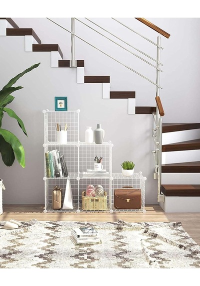 6 Bölmeli Beyaz Portatif Çok Amaçlı Metal Tel Dolap Raf Kitaplık Organizer Çok Renkli 6 Bölmeli Beyaz Portatif Çok Amaçlı Metal Tel Dolap Raf Kitaplık Organizer Çok Renkli