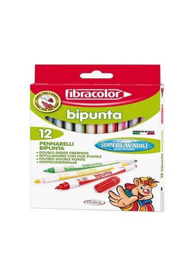 Bipunta 12 Renk Çift Uçlu Keçeli Kalem