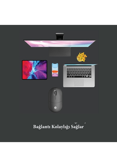 Hp TLM1 2,4Ghz Wireless Bluetooth Kablosuz Sessiz Mouse Siyah