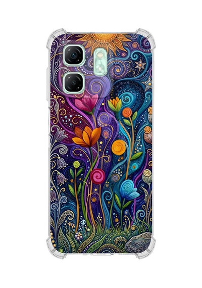 Printify İnfinix Hot 50i İle Uyumlu Düşlerin Dansı Serisi Rüyalar Ötesi Tasarımlı Uv Baskılı Köşe Korumalı Antişok Kılıf Şeffaf