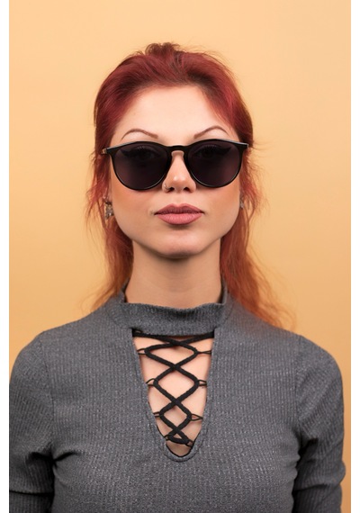 Fleur Unisex Black Red Güneş Gözlüğü Siyah - 296294878 Siyah