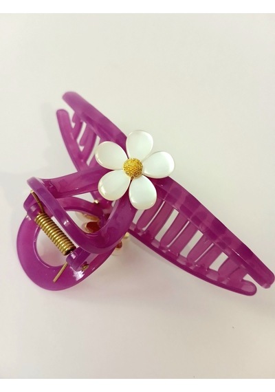 Claire's Çiçekli Mandal Toka Mor