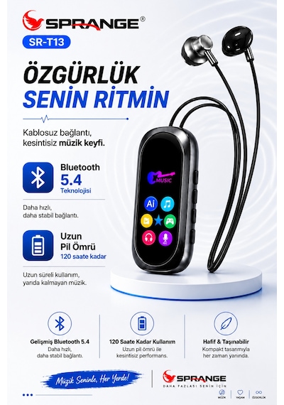 Sprange SRT13 Bluetooth 5.4 Kulak İçi Kulaklık