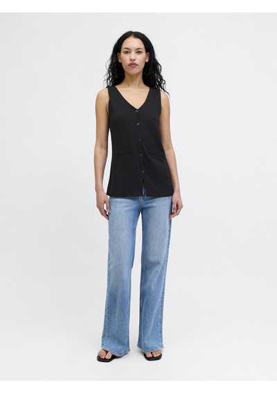 Jack & Jones Kadin V Yaka Kolsuz Yelek - Valerie - 12292241 Siyah