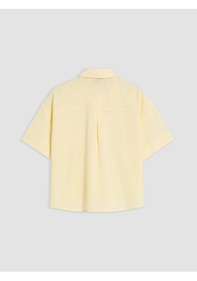Lcw Vision Sarı Oversize Poplin Kadın Gömlek