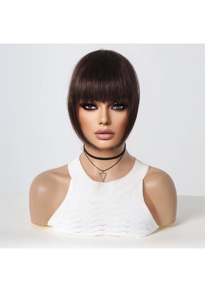 Yoğun Gerçek Perçem / Koyu Kestane - Mydr-582533 Çok Renkli