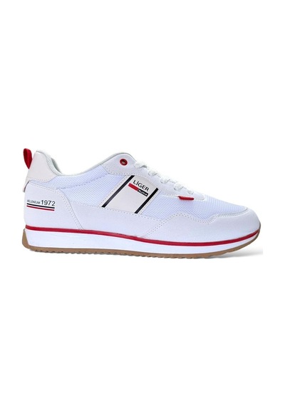 Erkek Günlük Sneaker Spor Ayakkabı Beyaz - Kırmızı-Beyaz - Kırmızı