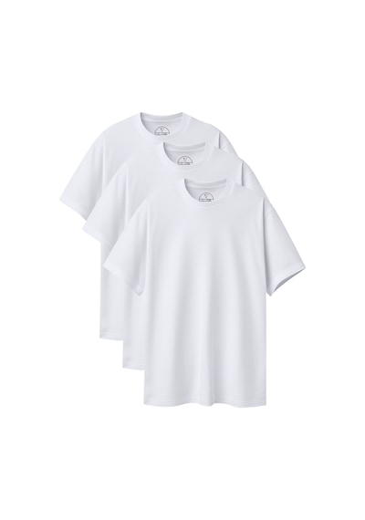 Velvoria Unisex Oversize Basic 3'lü Beyaz Renk T-shirt Çok Renkli17
