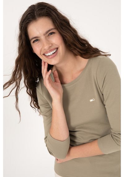 U.S. Polo Assn. Kadın Açık Haki Slim Bisiklet Yaka Basic Sweatshırt 50315419-VR183
