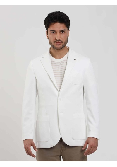 Dufy Ekru Erkek Slim Fit Düz Mono Yaka Casual Ceket - 104444-ekru Ekru