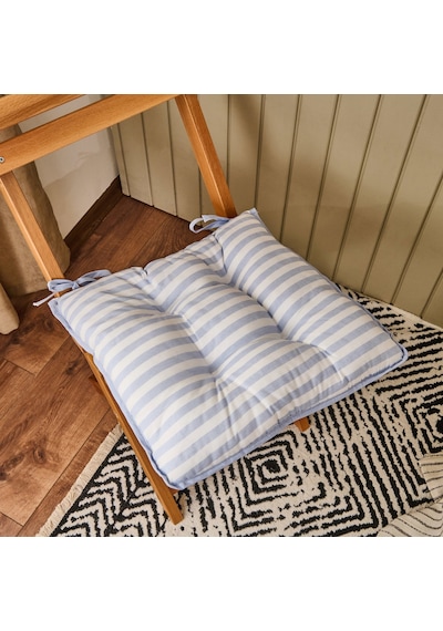 Soft Nautical Fun Sandalye Minderi - Ekru / Mavi - 43x43 Cm Çok Renkli