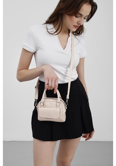 Shule Bags Nala Mini Retro Çapraz Çanta Pudra Pembe Pudra