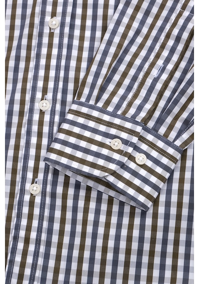 Giant Erkek Uzun Kol Kareli Gömlek - Minimalist Stil Haki