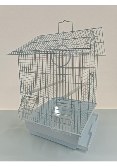 Dayang İki Kapılı Çatılı Kuş Kafesi 35x28x46 Beyaz