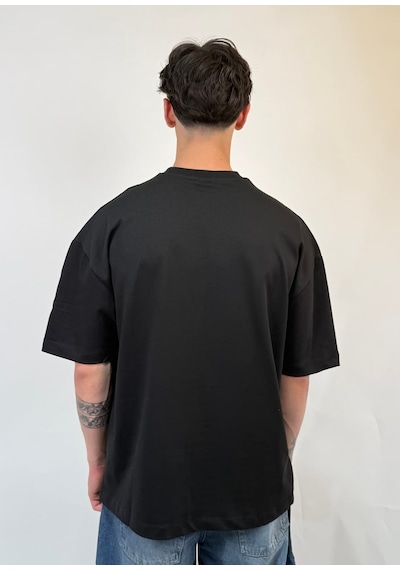 Zaee Script Taş İşlemeli Oversize Tişört Çok Renkli