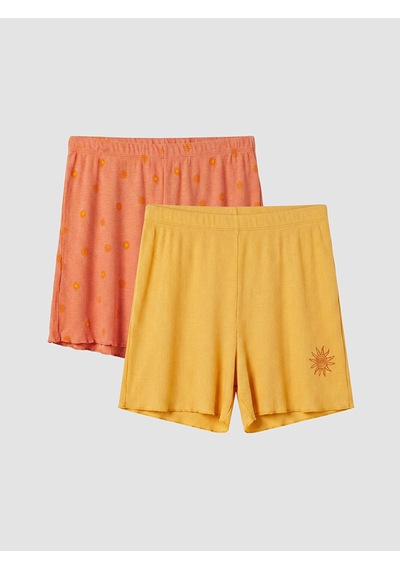 Lcw Dream Sarı Desenli Kadın Şort Pijama Alt 2'li