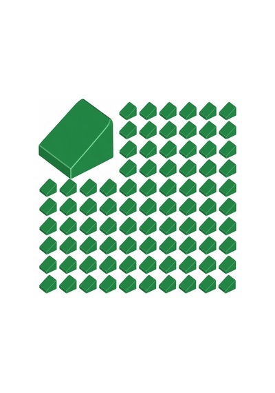 Yedek Parçalar: Slope: 100 Adet 1x1x2/3 Yeşil - Green 54200