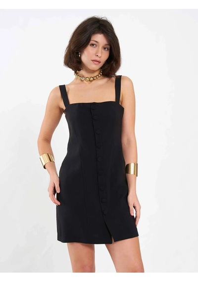 Elora Atelier Düğme Aksesuarlı Mini Elbise Çok Renkli