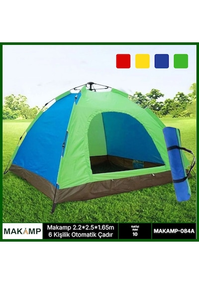 Makamp 6 Kişilik Otomatik Kurumlu Çadır Çok Renkli