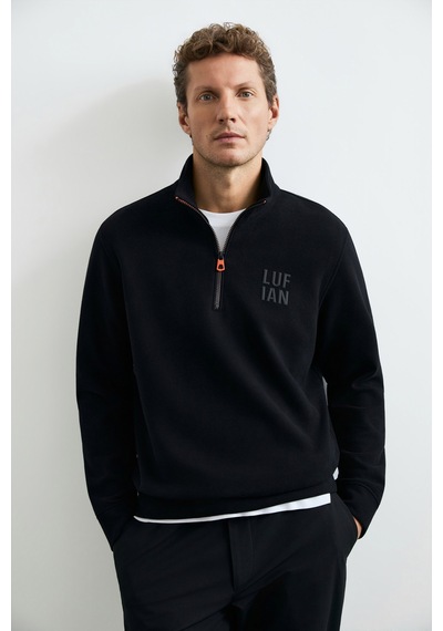 Lufian Chase Erkek Sweatshirt Siyah Siyah 112030213100100