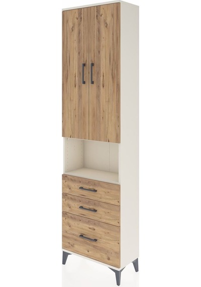 Arges Dolap 4 Raflı 3 Çekmeceli 2 Kapaklı 60x30x221 Aytaşı-çam Aytaşı