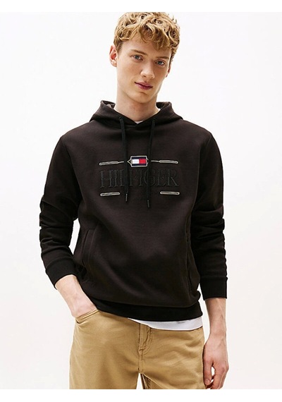 Tommy Hilfiger Icon Hılfıger Hoodıe Erkek Siyah Kazak Mw0mw39586bds Siyah