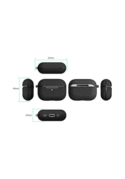 Smcase Apple Uyumlu AirPods Pro 2 Kılıf Deri Görünümlü Silikon A03
