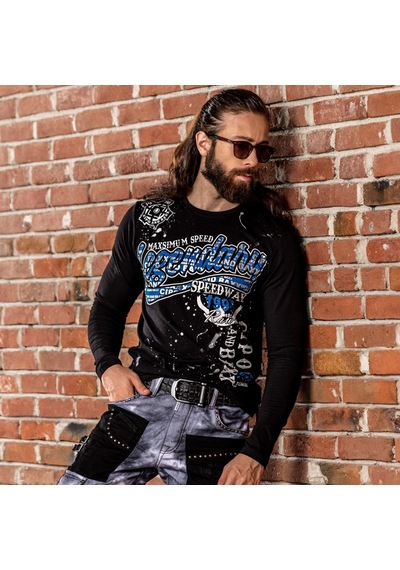 Cipo & Baxx Erkek Bisiklet Yaka Uzun Kollu Baskılı Sweatshirt Cl510 Siyah