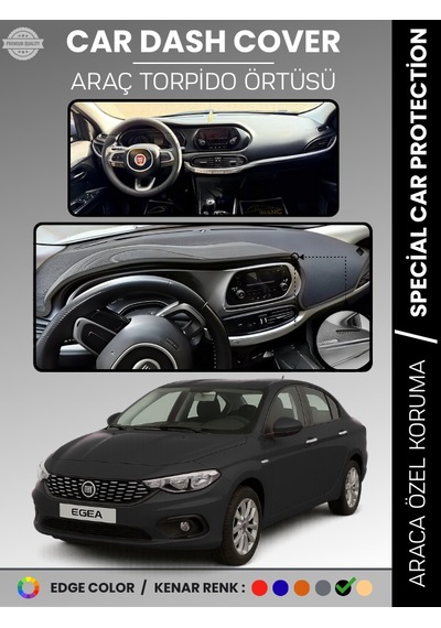 Fiat Egea Ekransız Uzun 2007-2021 Torpido Örtüsü Ön Göğüs Koruma Tam Uyum - 842 Stiloto
