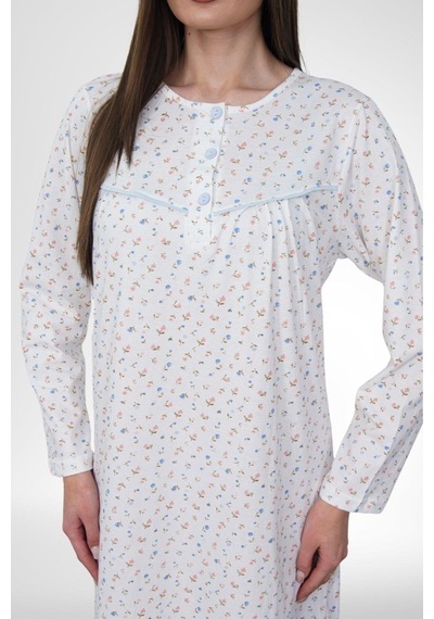 Mecit Pijama Mecit 6386 Mavi Büyük Beden Kadın Sabahlık Pijama Gecelik Set