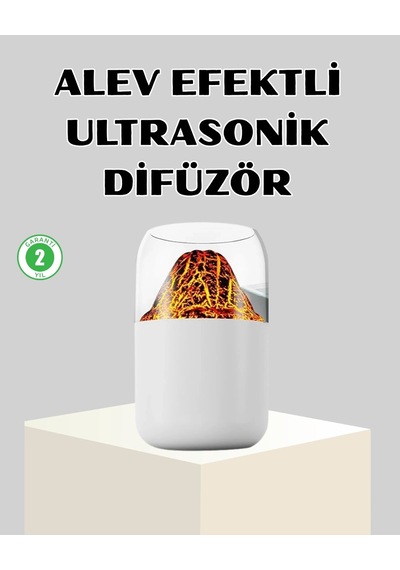 Ceylan Adam Ultrasonik Alev Efektli Aromaterapi Difüzörü Usb Şarjlı Ve Otomatik Kapanma Özellikli