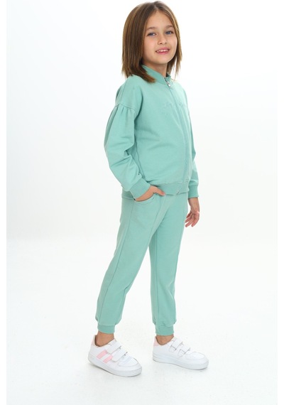 Toontoy Kids Toontoy Kız Çocuk 2'li Takım Nakış Baskılı Dik Yaka Fermuarlı Sweatshirt & Beli Paçası Ribanalı Cepli Jogger Eşofman Altı - Nervürlü & 2 İplik Yeşil Toontoy Kids Toontoy Kız Çocuk 2'li Takım Nakış Baskılı Dik Yaka Fermuarlı Sweatshirt & Beli Paçası Ribanalı Cepli Jogger Eşofman Altı - Nervürlü & 2 İplik Yeşil