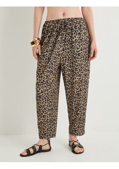 Koton Leopar Desenli Pantolon Cepli Beli Bağlamalı Siyah Desenli 4sak40120ek Siyah Desenli Koton Leopar Desenli Pantolon Cepli Beli Bağlamalı Siyah Desenli 4sak40120ek Siyah Desenli