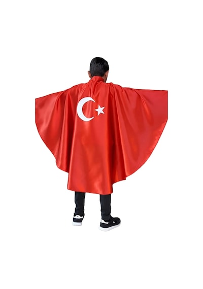 Pazarsen 3-13 Yaş Arası Ay Yıldız Bayrak Pelerin Yeni Sezon BY1214