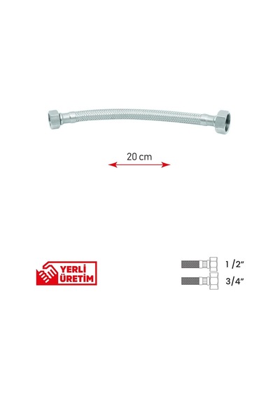 Bağlantı Hortumu 1/2' ' -3/4' 20 Cm