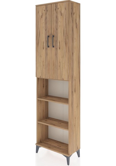 Arges Dolap 5 Raflı 2 Kapaklı 60x30x221 Çam-çam Çam