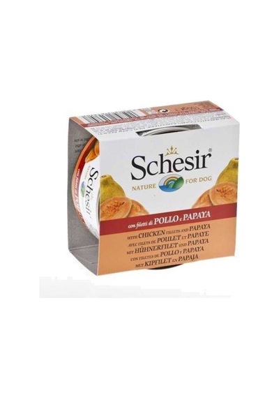 Schesir Tavuklu ve Papayalı Konserve Yetişkin Köpek Maması 6 x 150 G