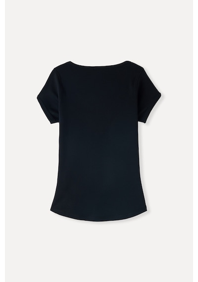 Mudo Kadın Kadın Siyah Fitted Bisiklet Yaka T-shirt 1266788