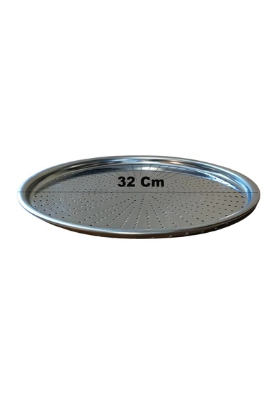 Paslanmaz Çelik Delikli Pizza Fırın Tepsisi Lahmacun Fırın Tepsisi 32 Cm Çok Renkli