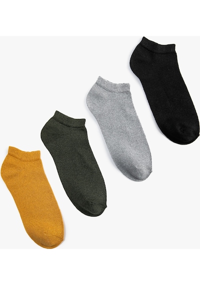 Koton 4'lü Basic Patik Çorap Seti Çok Renkli Gri 4wam80014aa 4WAM80014AA040 Gri