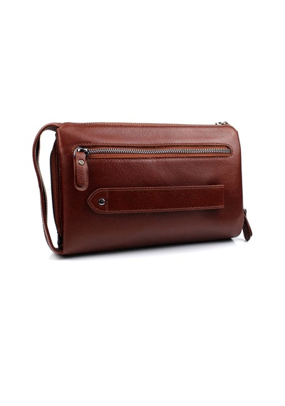 Alphaclub Bag Erkek Hakiki Deri Bordo El Çantası Clutch Portföy Çanta