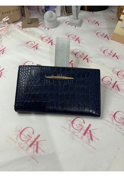 Gk Gamzelirenklerim Luxury Fashıon&accessorıes Kroko Dokulu Gold Detaylı Lüx Görünümlü Cüzdan Lacivert