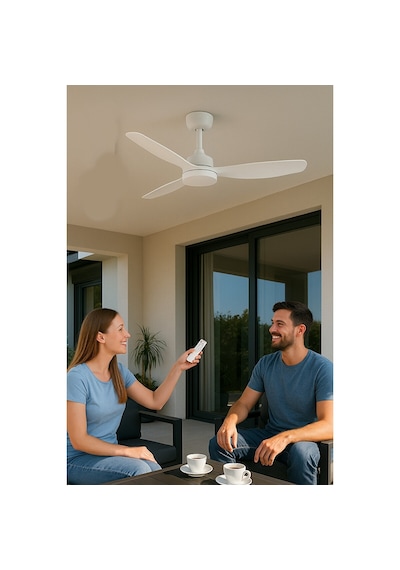 Uzaktan Kumandalı 70w Led Aydınlatmalı Tavan Vantilatörü 3 Renk Aydınlatma Pervaneli Ampul