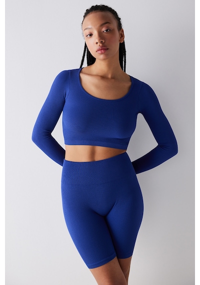 Penti Seamless Dikişsiz Ribbed Active Saks Mavisi Üst Ph8tpl8k24ıy-sa8