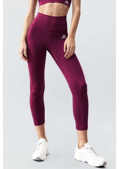 Tommylife Bordo Yüksek Bel Toparlayıcı Çapraz Sırt Detaylı Slim Fit Kadın Tayt Takım - 95283